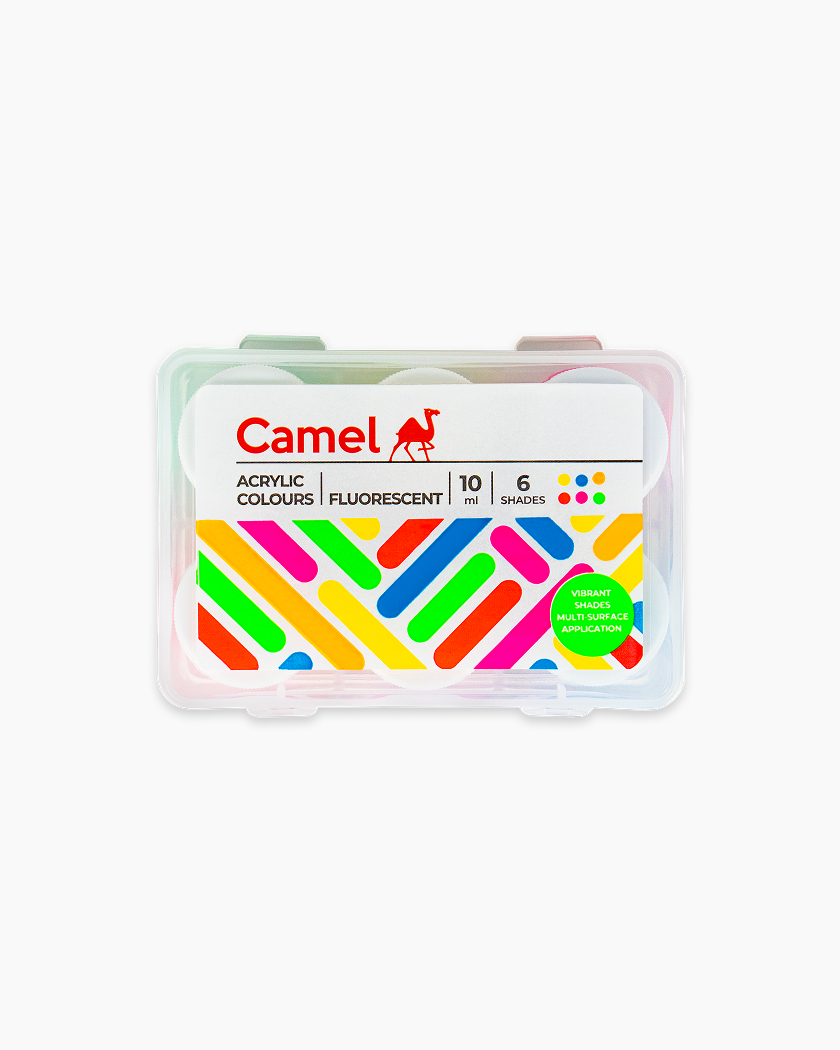 Camel Acrylic Colours Assorted Pack of 6 Shades in 10 ml